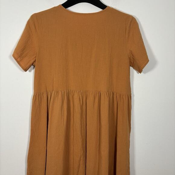 SHEIN Orange Dress Large A Line Gauzy Pockets Flowy Summer Boho - Picture 6 of 8